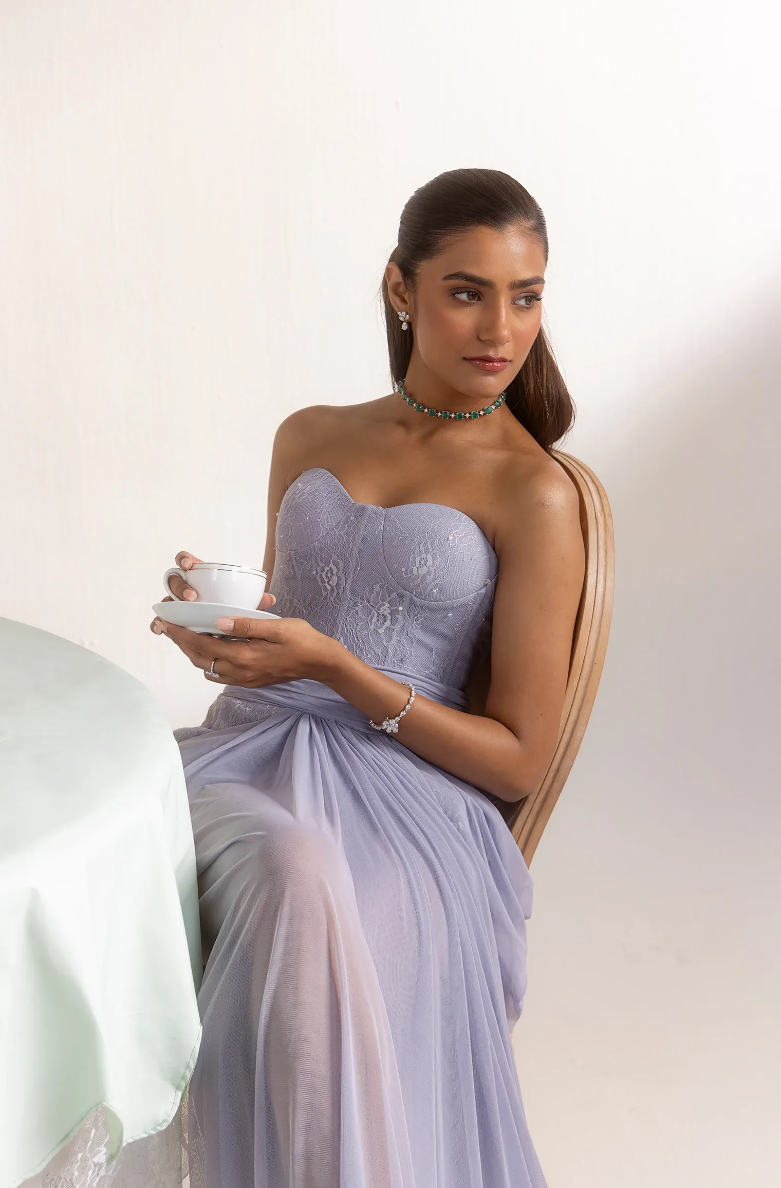 Draped Tulle Skirt - Lavender haze